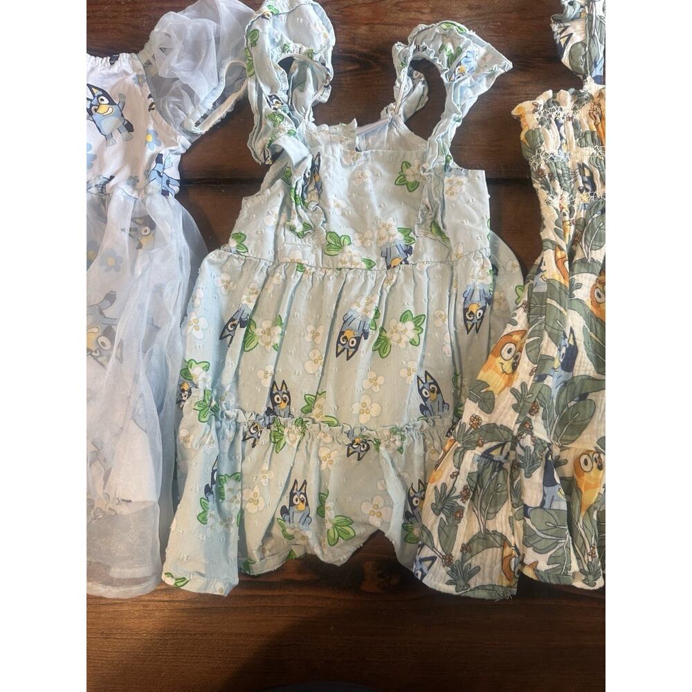 Bluey toddler sz 2T Dress LOT of 3 Gauzey, Flutter Sleeve, Princess dress twirl - Picture 3 of 11